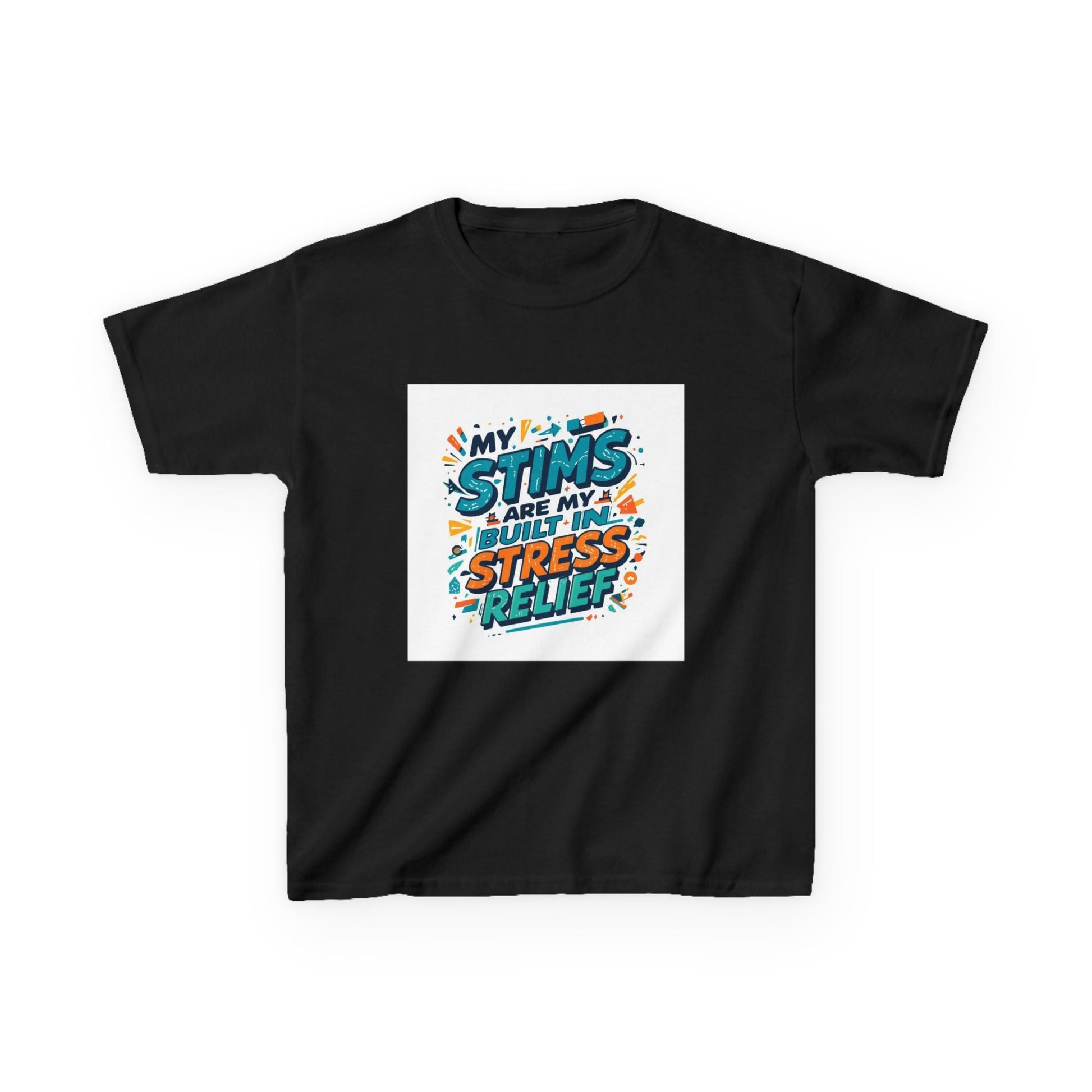 “My Stims Are My Superpower: Stress Relief” - Kids Autism Awareness T-Shirt Printify