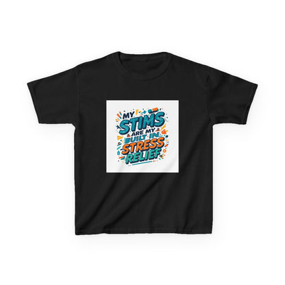 “My Stims Are My Superpower: Stress Relief” - Kids Autism Awareness T-Shirt Printify
