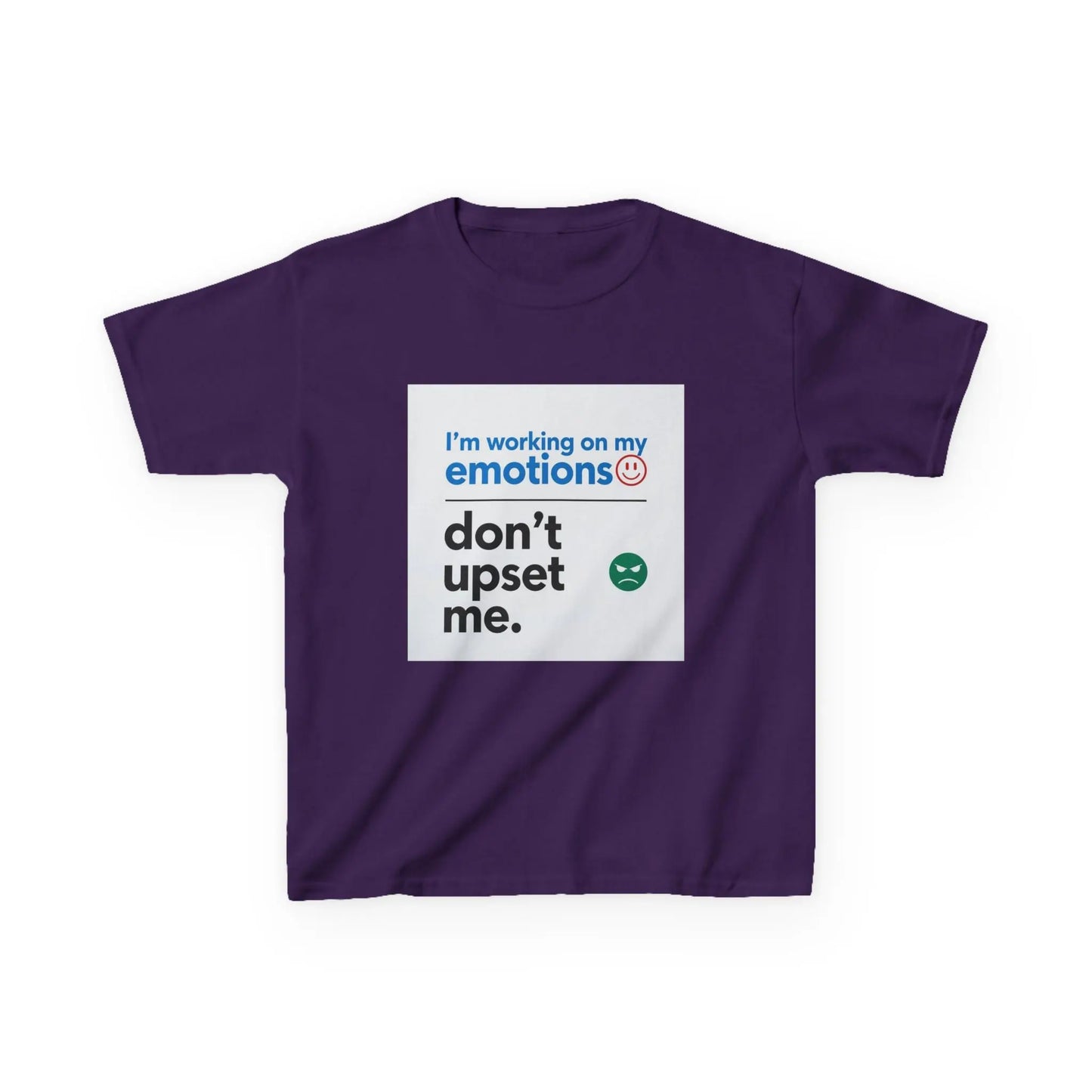 "I'm working on my emotions, don't upset me." - Kids Autism Awareness T-Shirt Printify