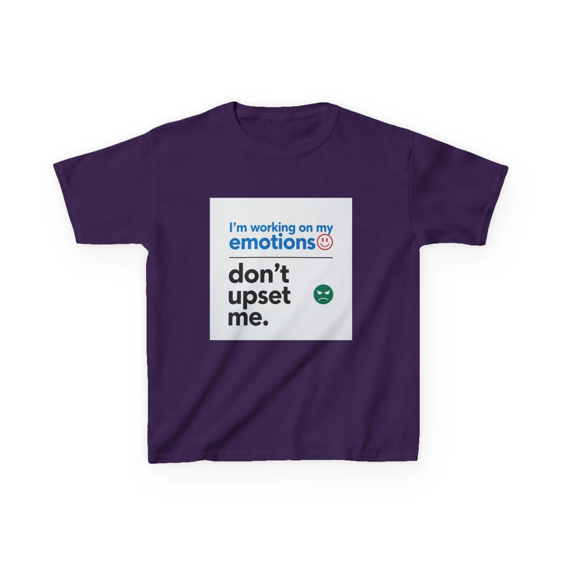 "I'm working on my emotions, don't upset me." - Kids Autism Awareness T-Shirt Printify