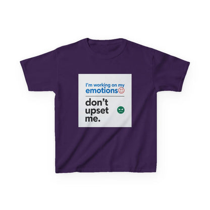 "I'm working on my emotions, don't upset me." - Kids Autism Awareness T-Shirt Printify