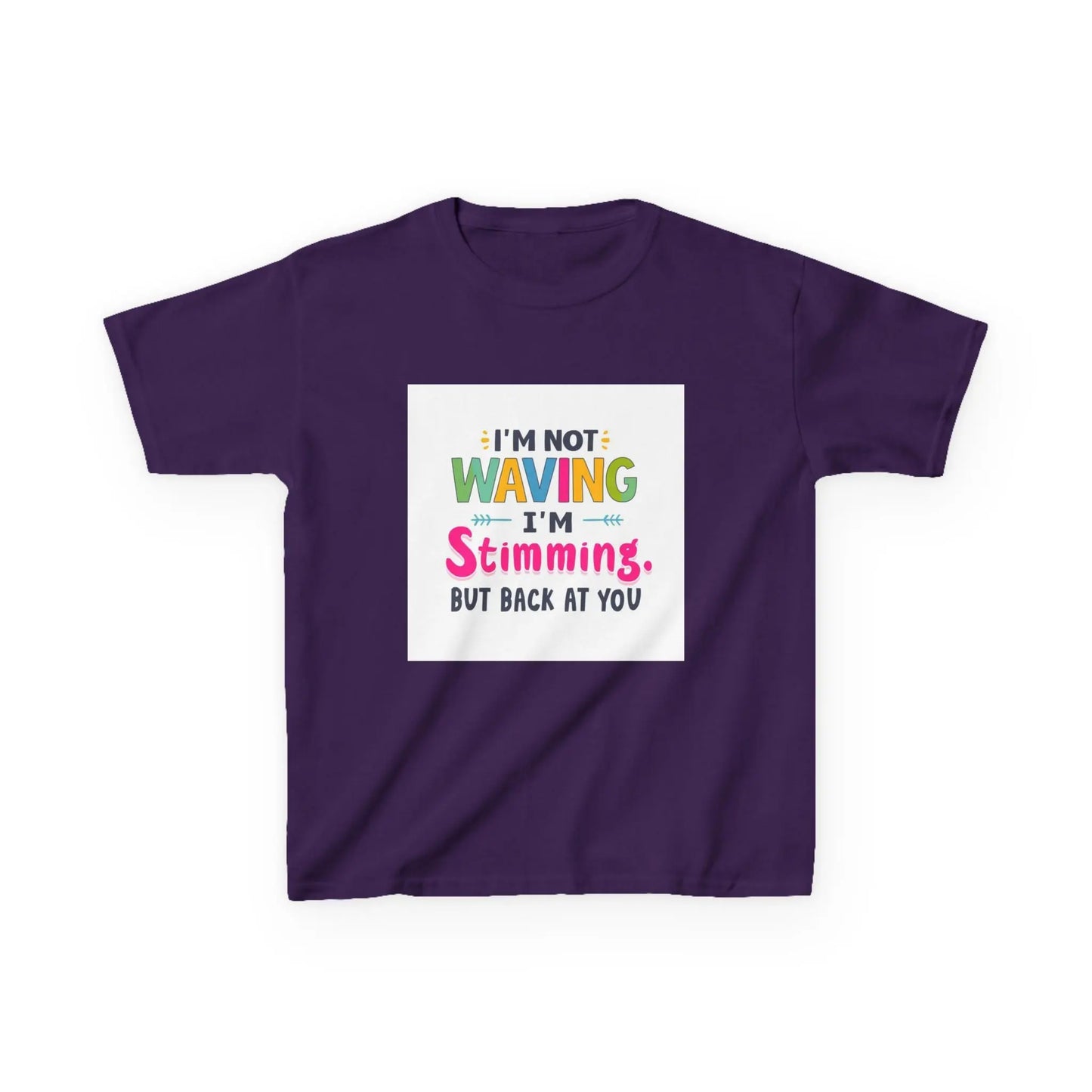 "I’m Not Waving I’m Stimming" - Kids Autism Awareness T-Shirt Printify