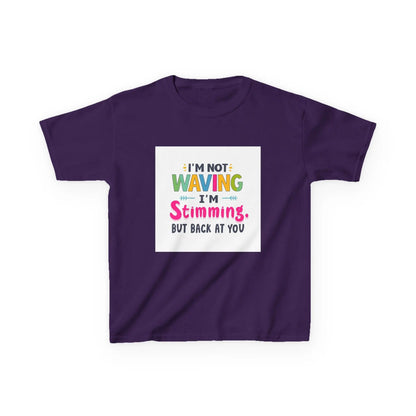 "I’m Not Waving I’m Stimming" - Kids Autism Awareness T-Shirt Printify
