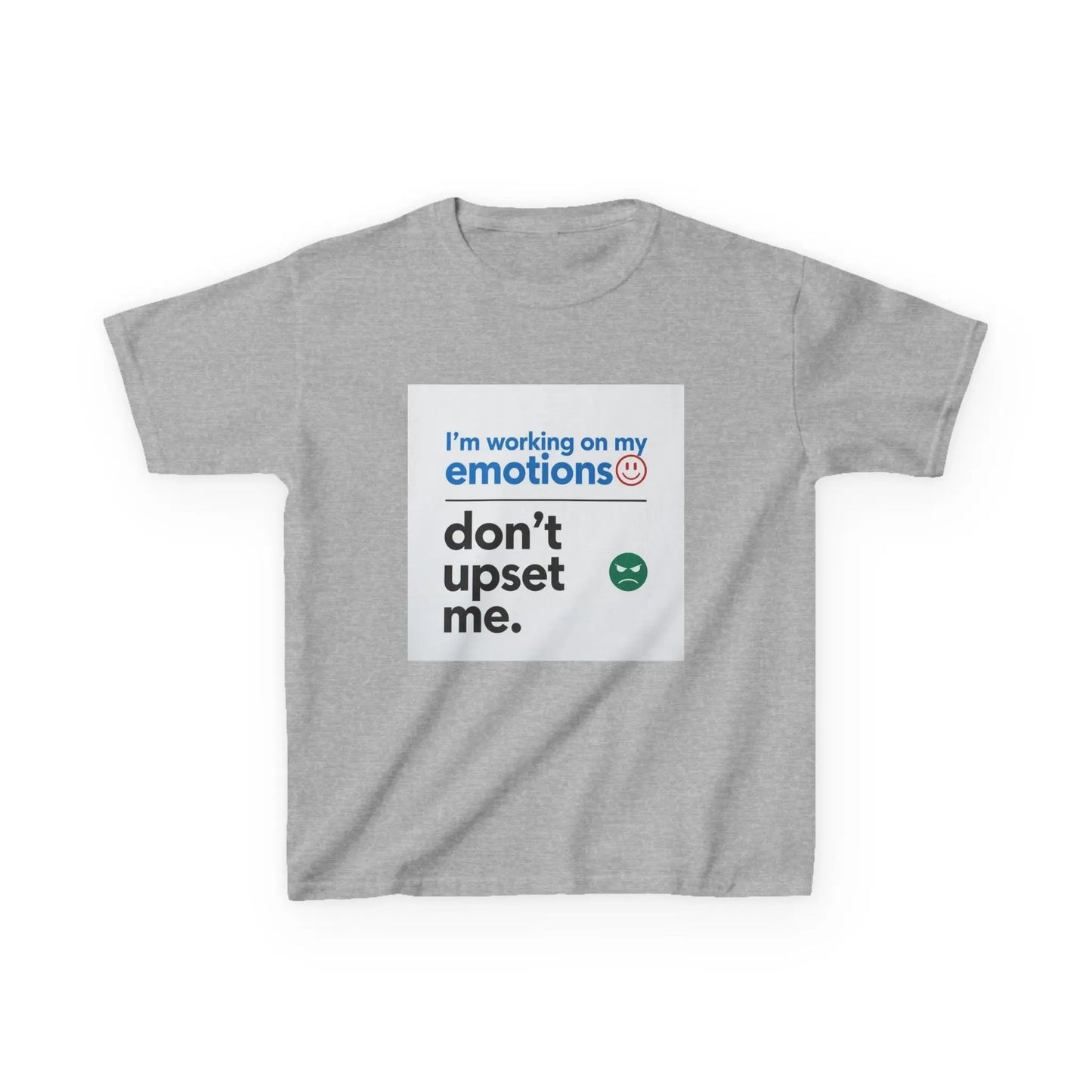 "I'm working on my emotions, don't upset me." - Kids Autism Awareness T-Shirt Printify