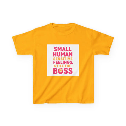 "Small Human Sensitive Feelings, Still the Boss" - Kids Autism Awareness T-Shirt Printify