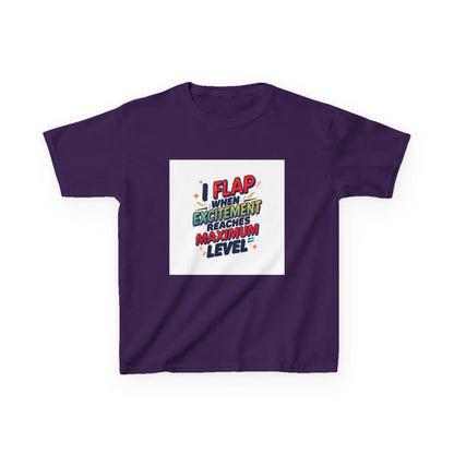 "I Flap When Excitement Reaches Maximum Level" - Kids Autism Awareness T-Shirt Printify