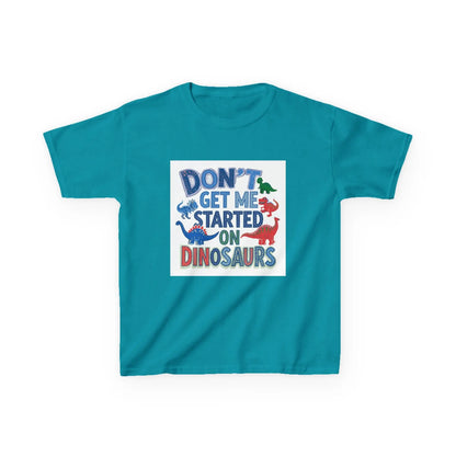 Kids Autism Awareness T-Shirt — "Don't Get Me Started on Dinosaurs" Colorful Dino Graphic Printify