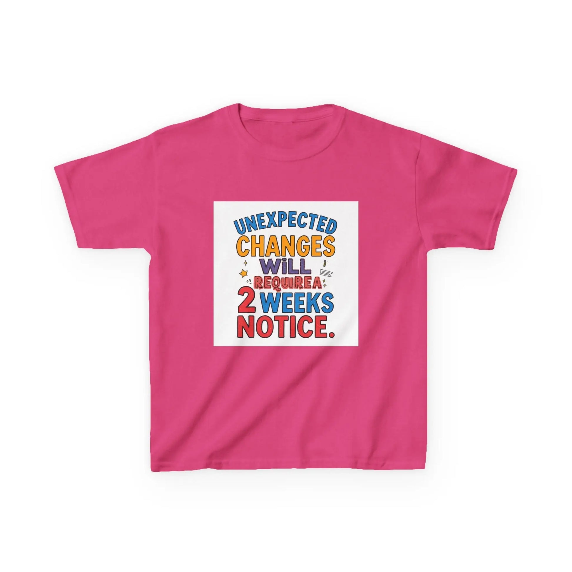 "Unexpected Changes Will Require 2 Weeks Notice" - Kids Autism Awareness T-Shirt Printify