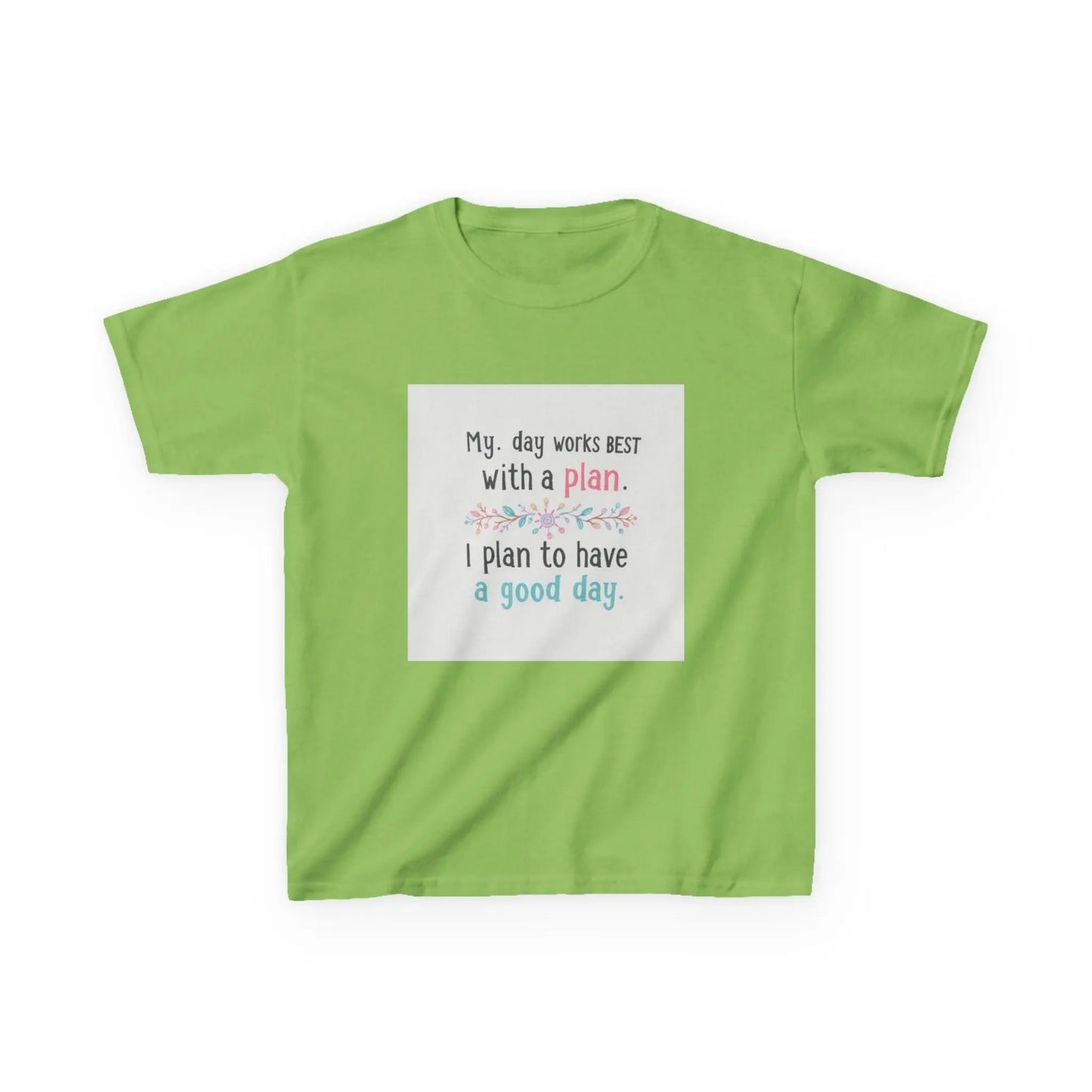 "My day works best with a plan. I plan to have a good day." - Kids Autism Awareness T-Shirt Printify