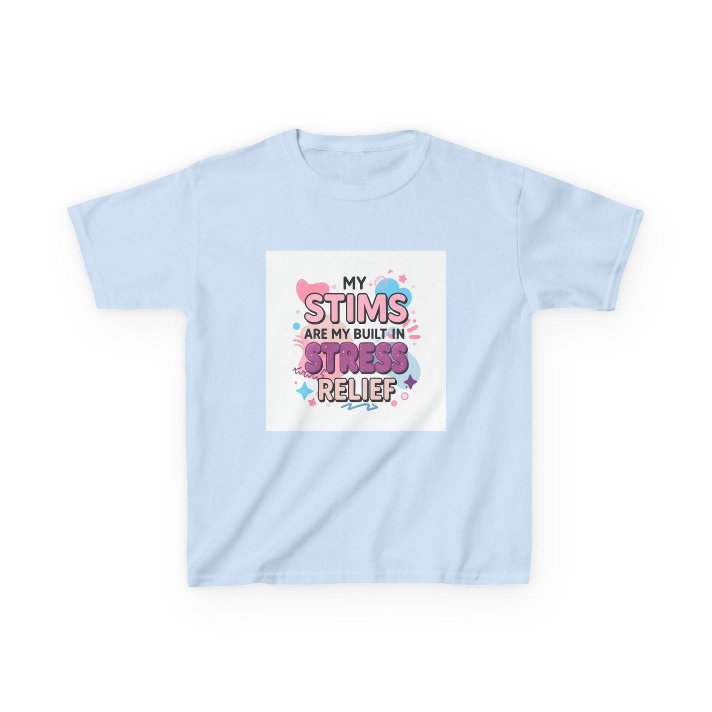 “My Stims Are My Built-In Stress Relief” - Kids Autism Awareness T-Shirt Printify