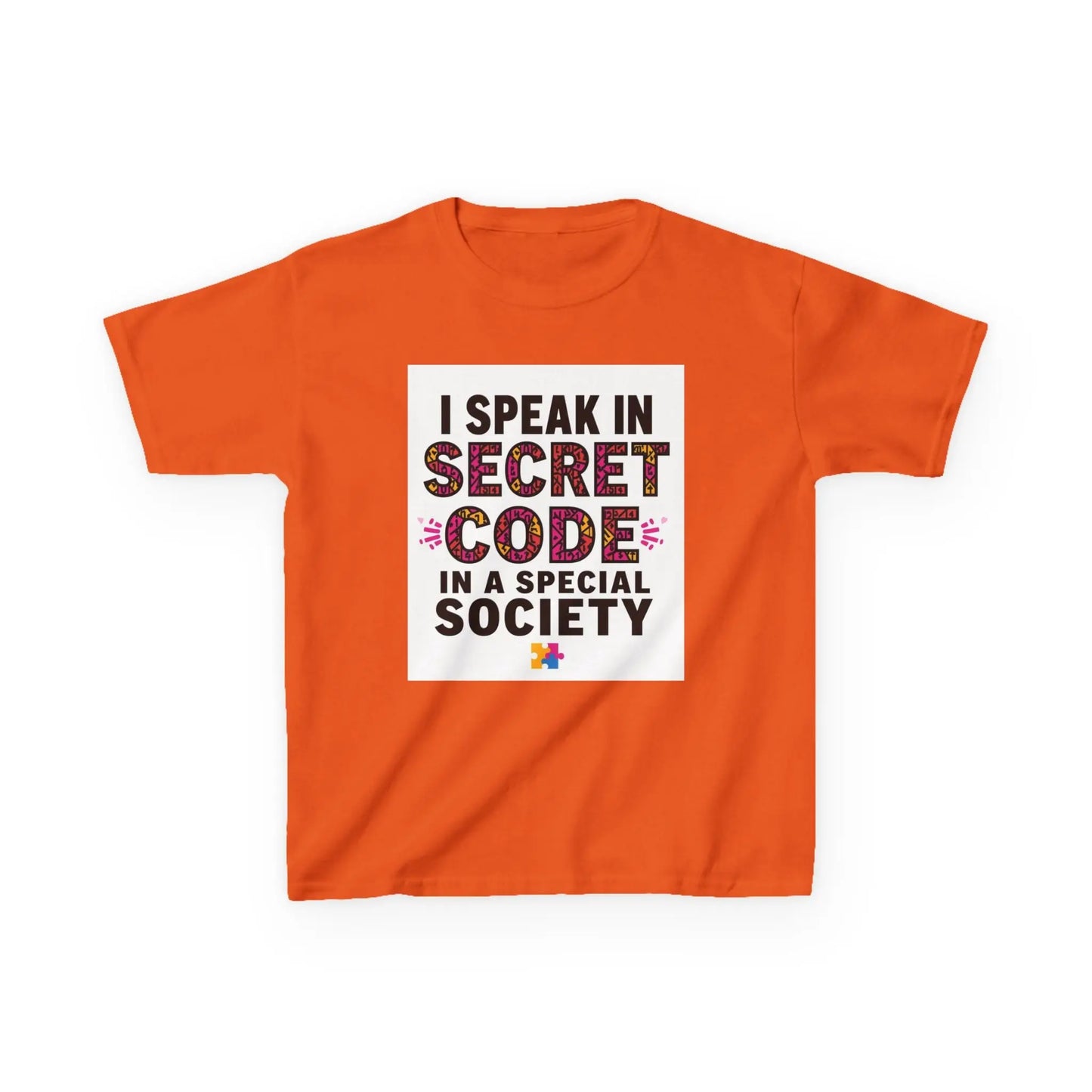 "I Speak in Secret Code" - Kids Autism Awareness T-Shirt Printify
