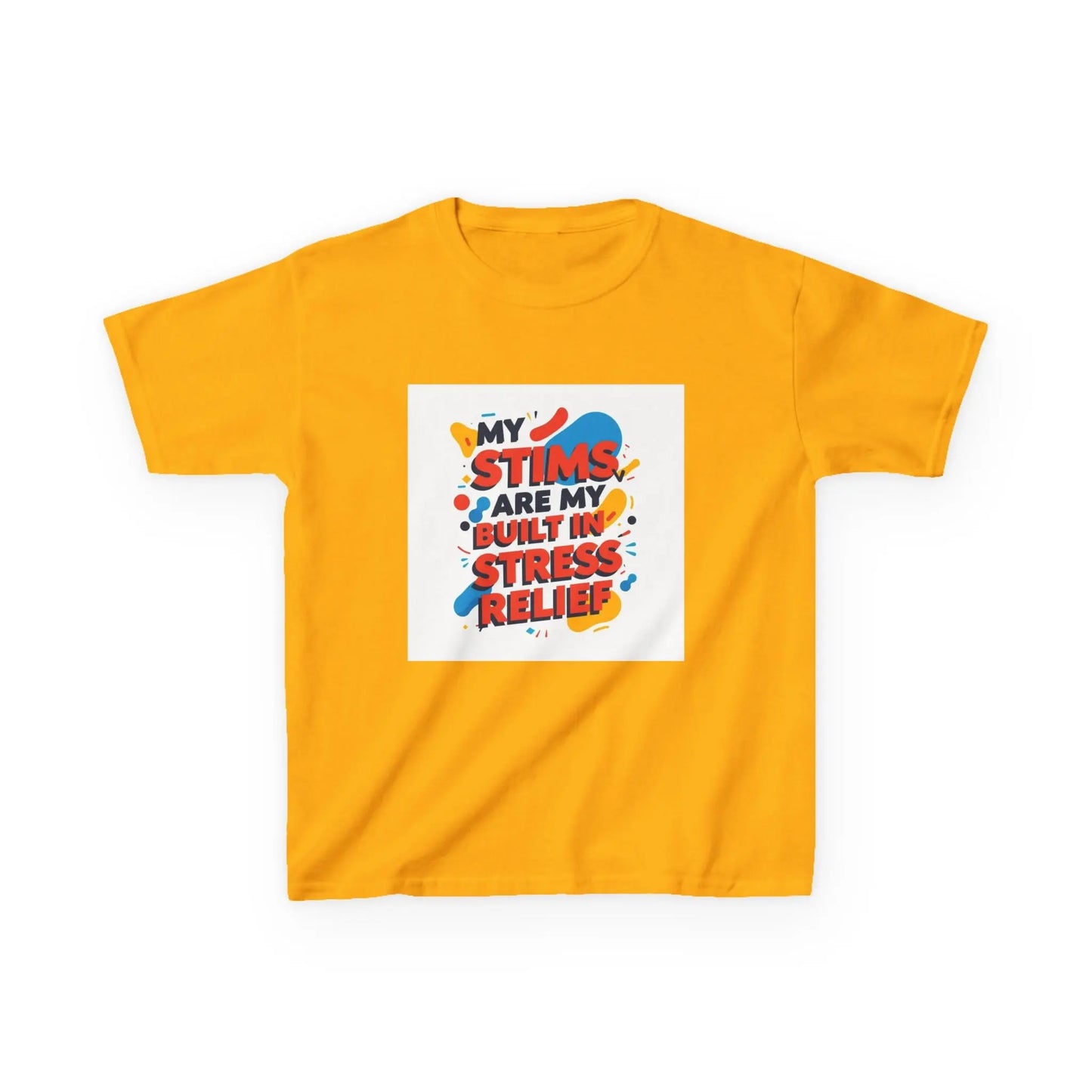 "My Stims Are My Built-in Stress Relief"- Kids Autism Awareness T-Shirt Printify
