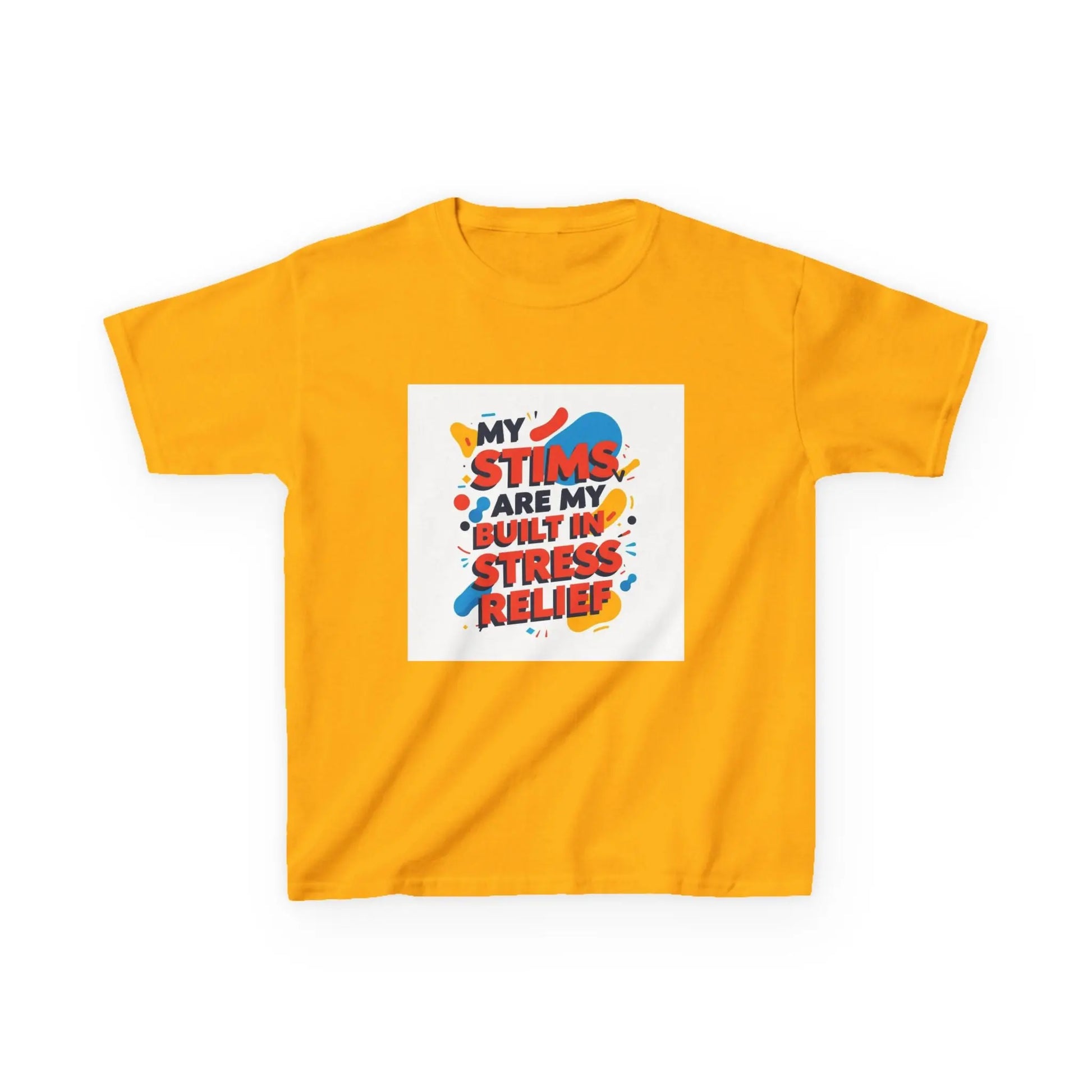 "My Stims Are My Built-in Stress Relief"- Kids Autism Awareness T-Shirt Printify