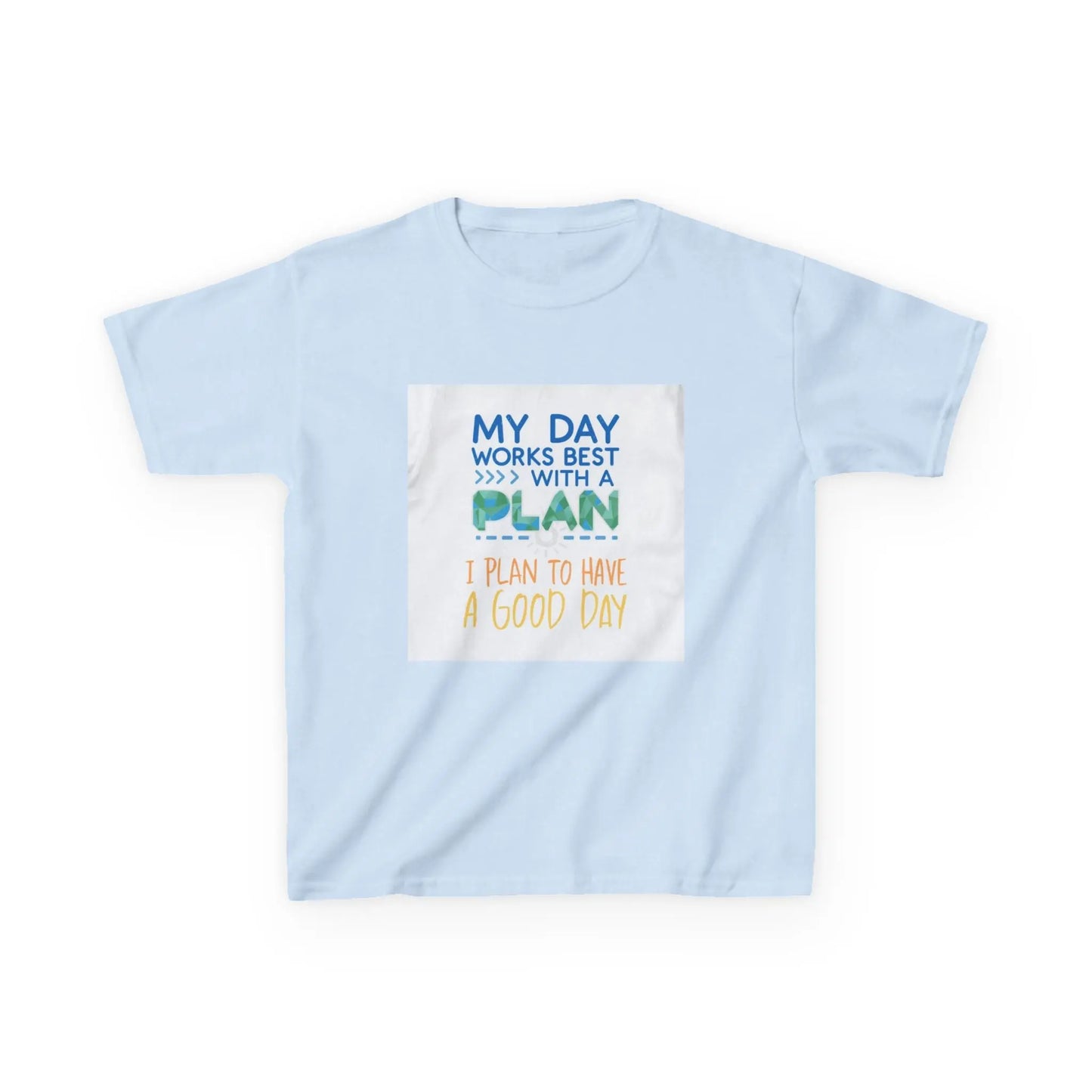 “My Day Works Best With a Plan” - Kids Autism Awareness T-Shirt Printify
