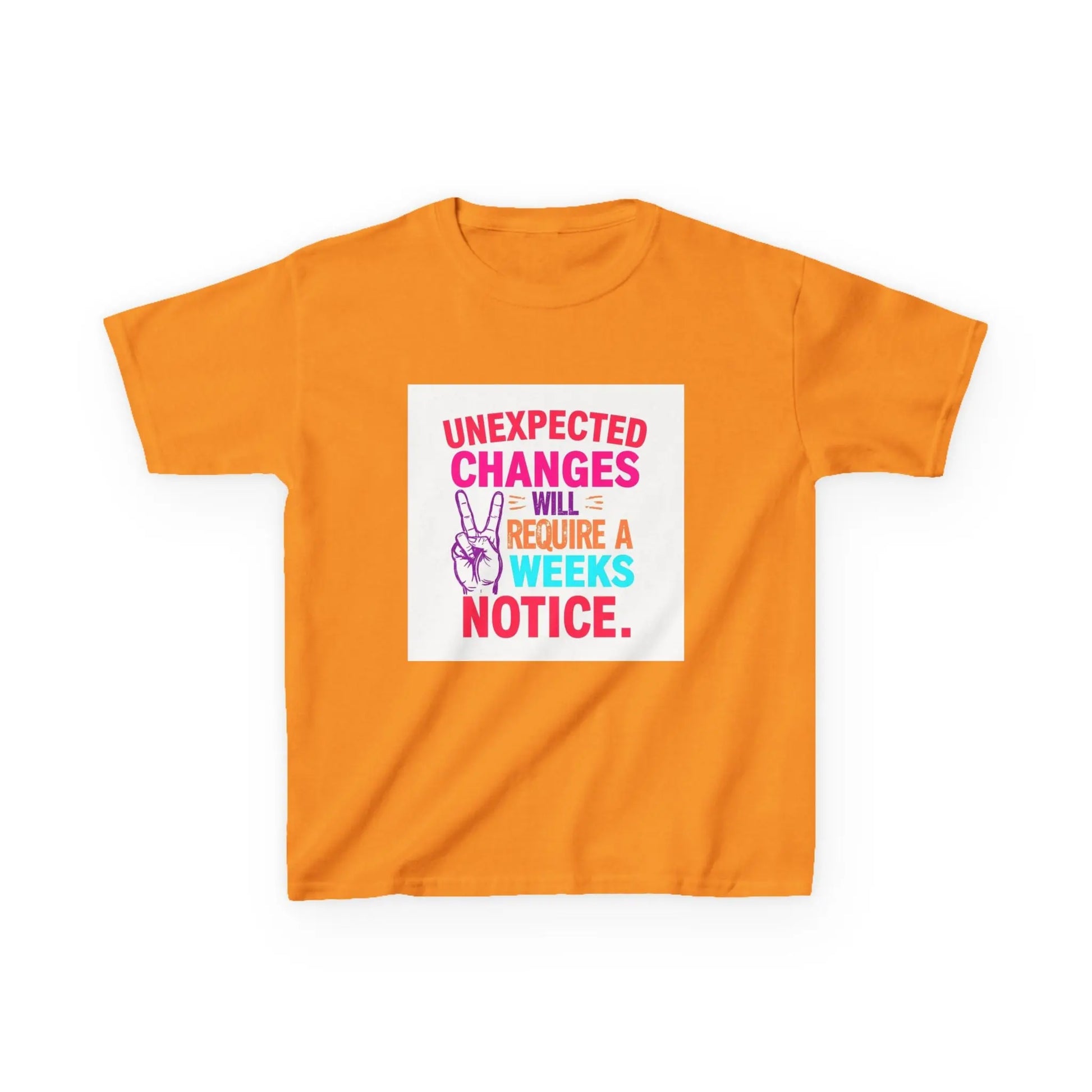 “Unexpected Changes Will Require A 2 Weeks Notice” - Kids Autism Awareness T-Shirt Printify