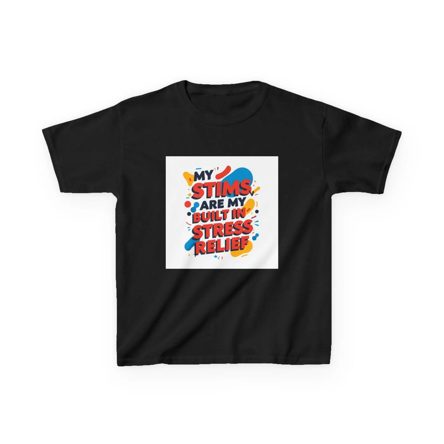 "My Stims Are My Built-in Stress Relief"- Kids Autism Awareness T-Shirt Printify
