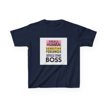 "Small Human, Sensitive Feelings, Still the Boss" - Kids Autism Awareness T-Shirt Printify