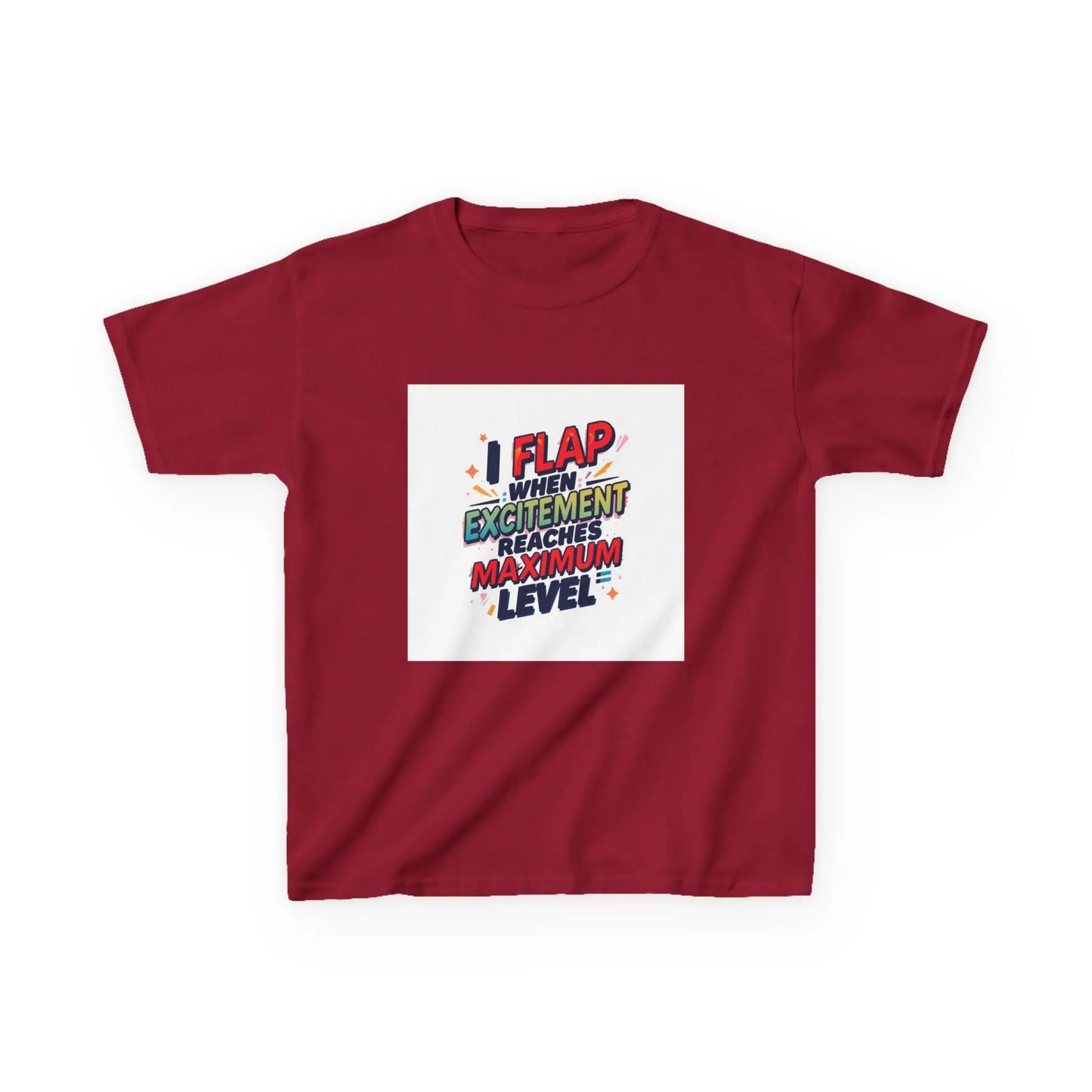 "I Flap When Excitement Reaches Maximum Level" - Kids Autism Awareness T-Shirt Printify