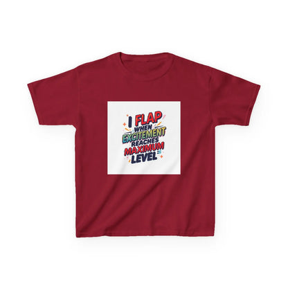 "I Flap When Excitement Reaches Maximum Level" - Kids Autism Awareness T-Shirt Printify
