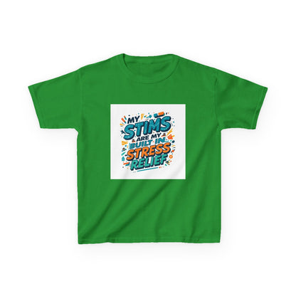 “My Stims Are My Superpower: Stress Relief” - Kids Autism Awareness T-Shirt Printify
