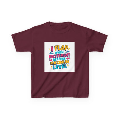 "I Flap When Excitement Reaches Maximum Level" - Kids Autism Awareness T-Shirt Printify