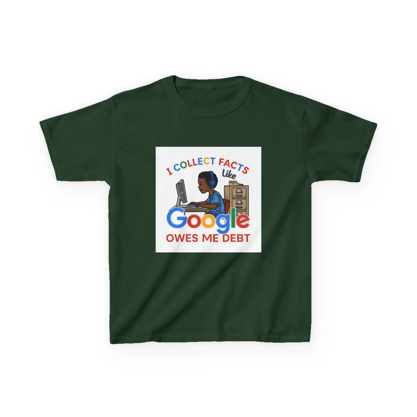 "I Collect Facts Like Google Owes Me Debt" - Kids Autism Awareness T-Shirt Printify