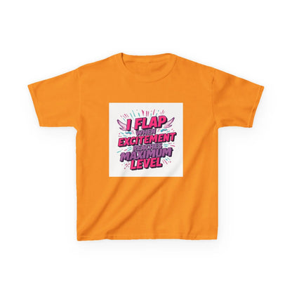 "I Flap When The Excitement Reaches Maximum Level" - Kids Autism Awareness T-Shirt Printify