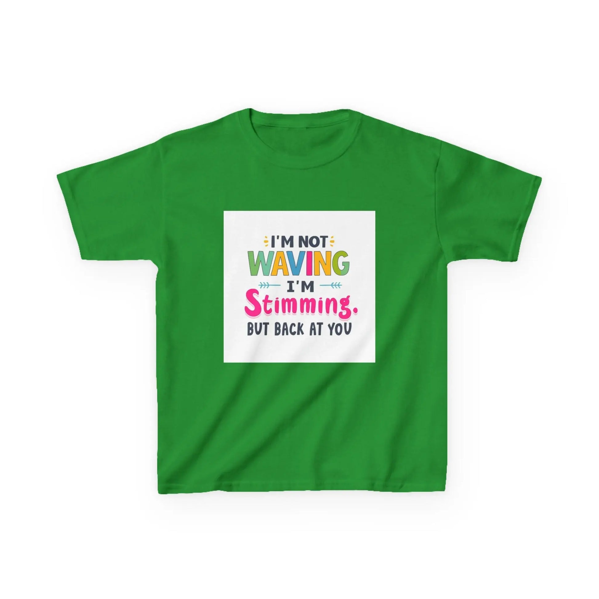 "I’m Not Waving I’m Stimming" - Kids Autism Awareness T-Shirt Printify