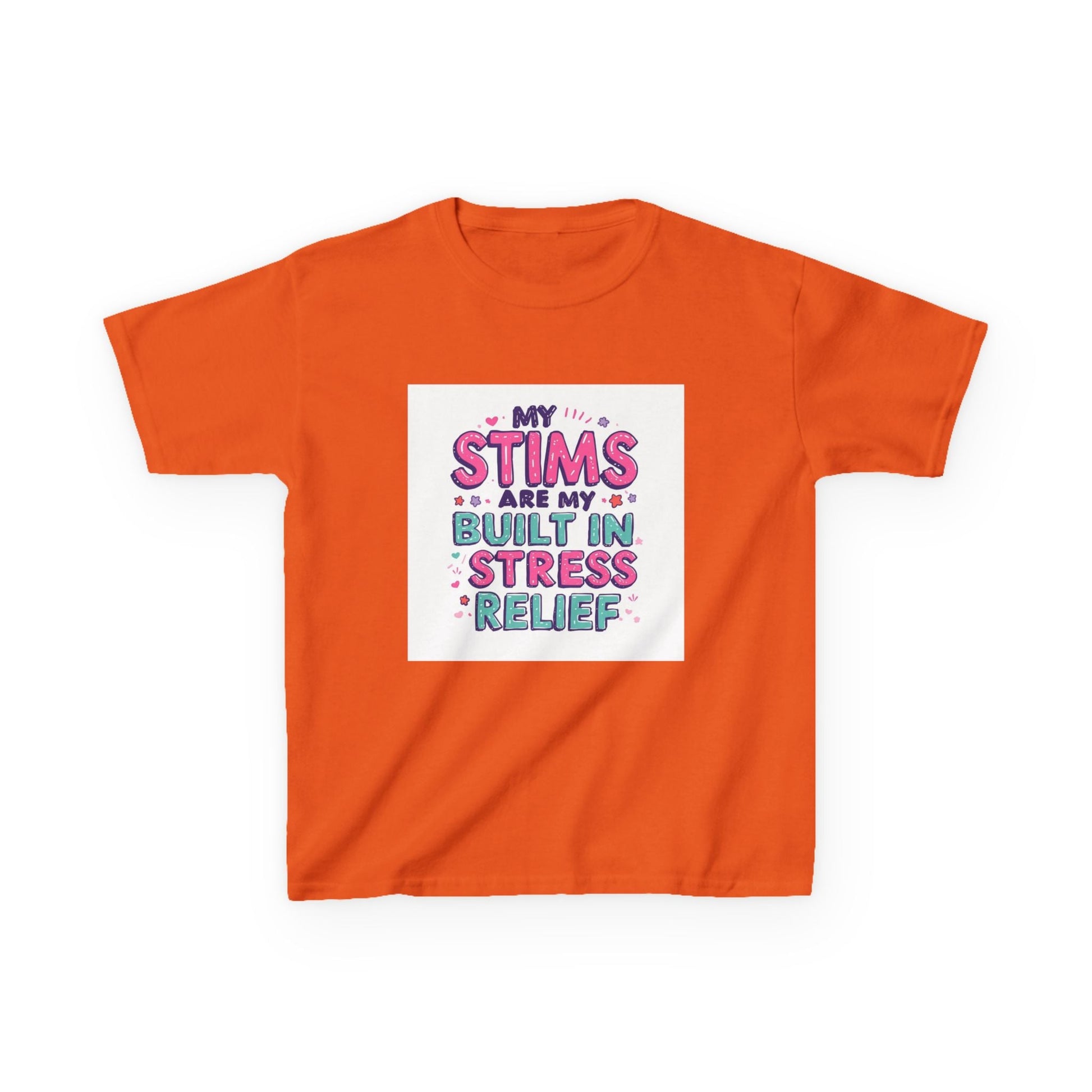 "My Stims Are My Built-In Stress Relief" - Kids Autism Awareness T-Shirt Printify