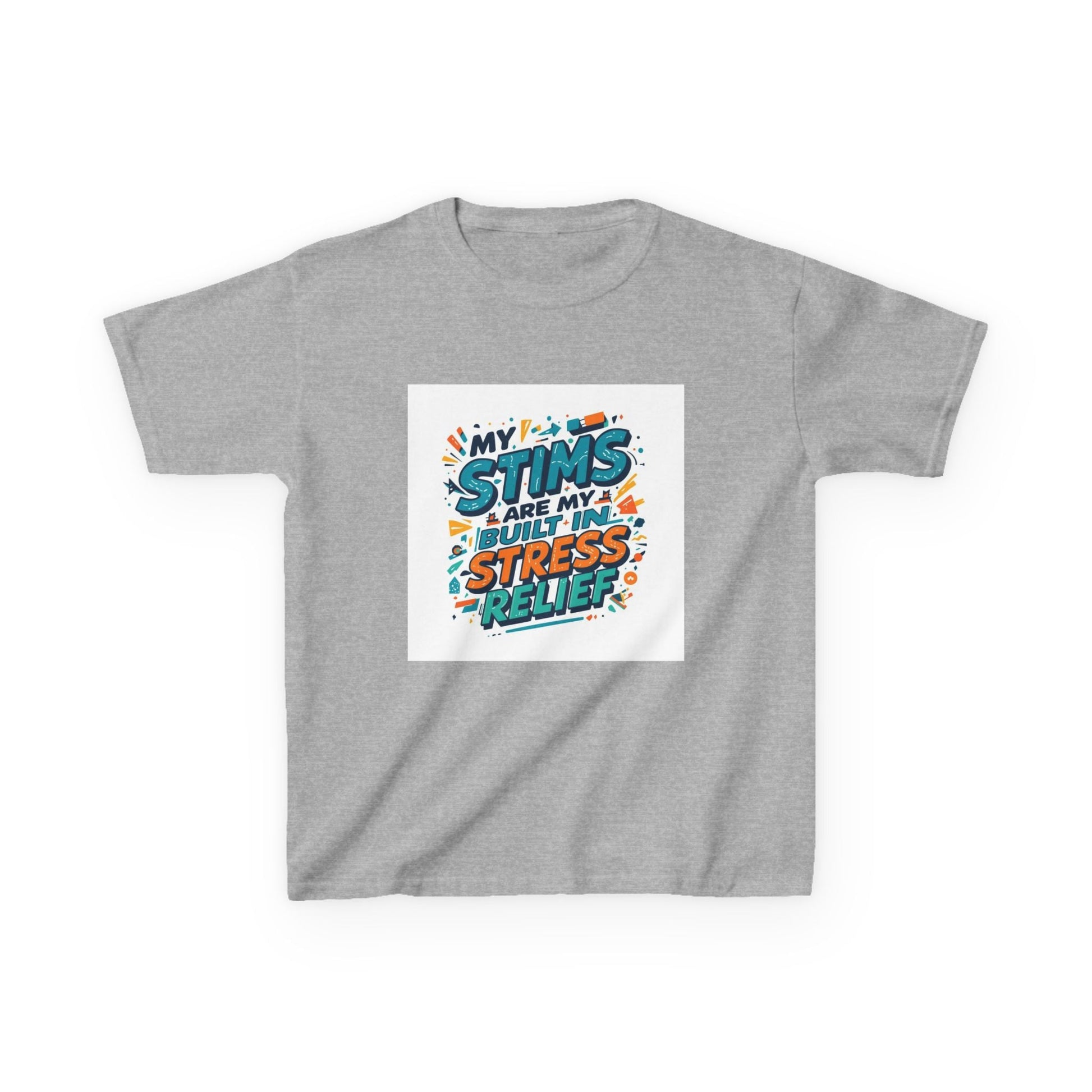 “My Stims Are My Superpower: Stress Relief” - Kids Autism Awareness T-Shirt Printify
