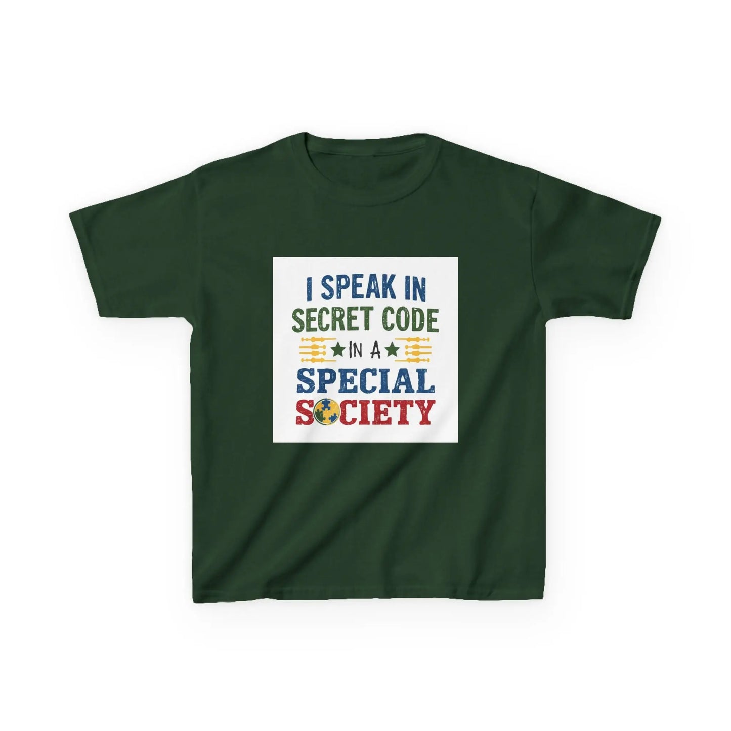 "I Speak in Secret Code" - Kids Autism Awareness T-Shirt Printify