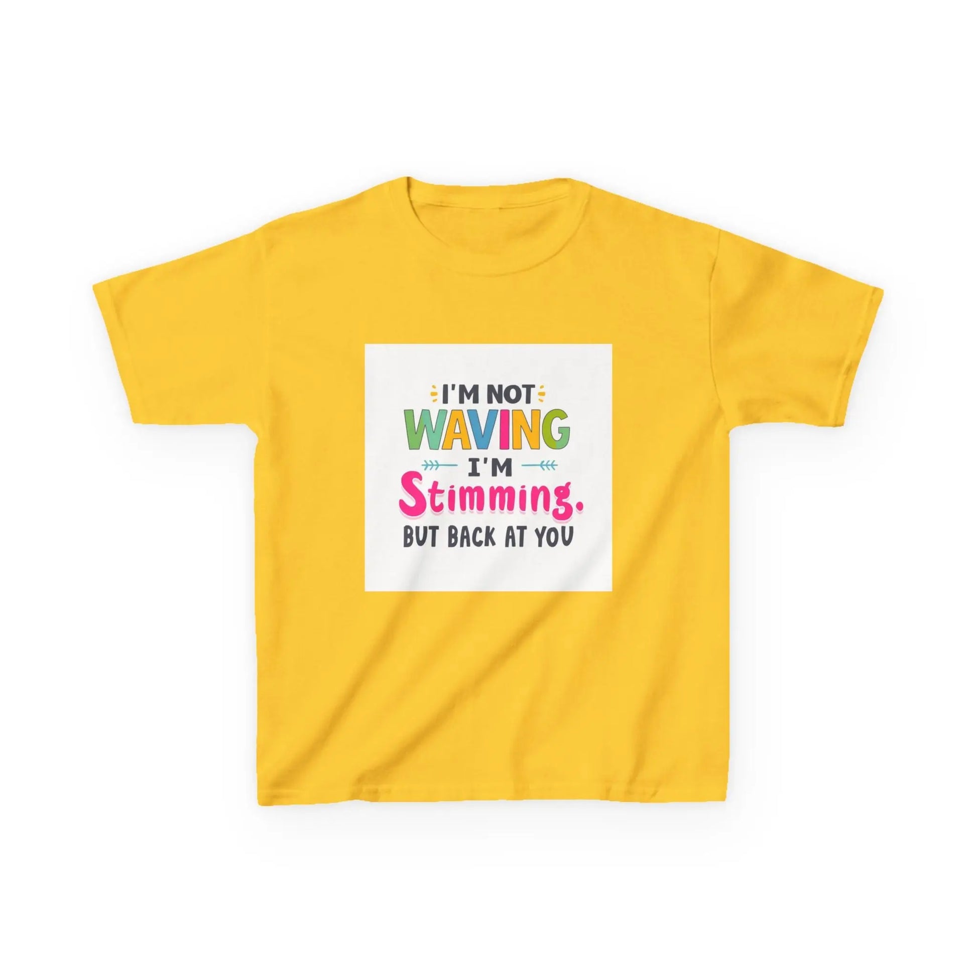 "I’m Not Waving I’m Stimming" - Kids Autism Awareness T-Shirt Printify