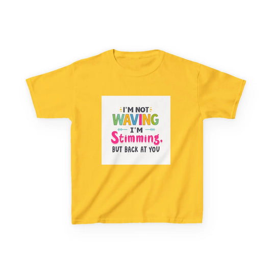 "I’m Not Waving I’m Stimming" - Kids Autism Awareness T-Shirt Printify