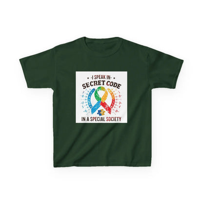 "I Speak in Secret Code in a Special Society" - Kids Autism Awareness T-Shirt Printify