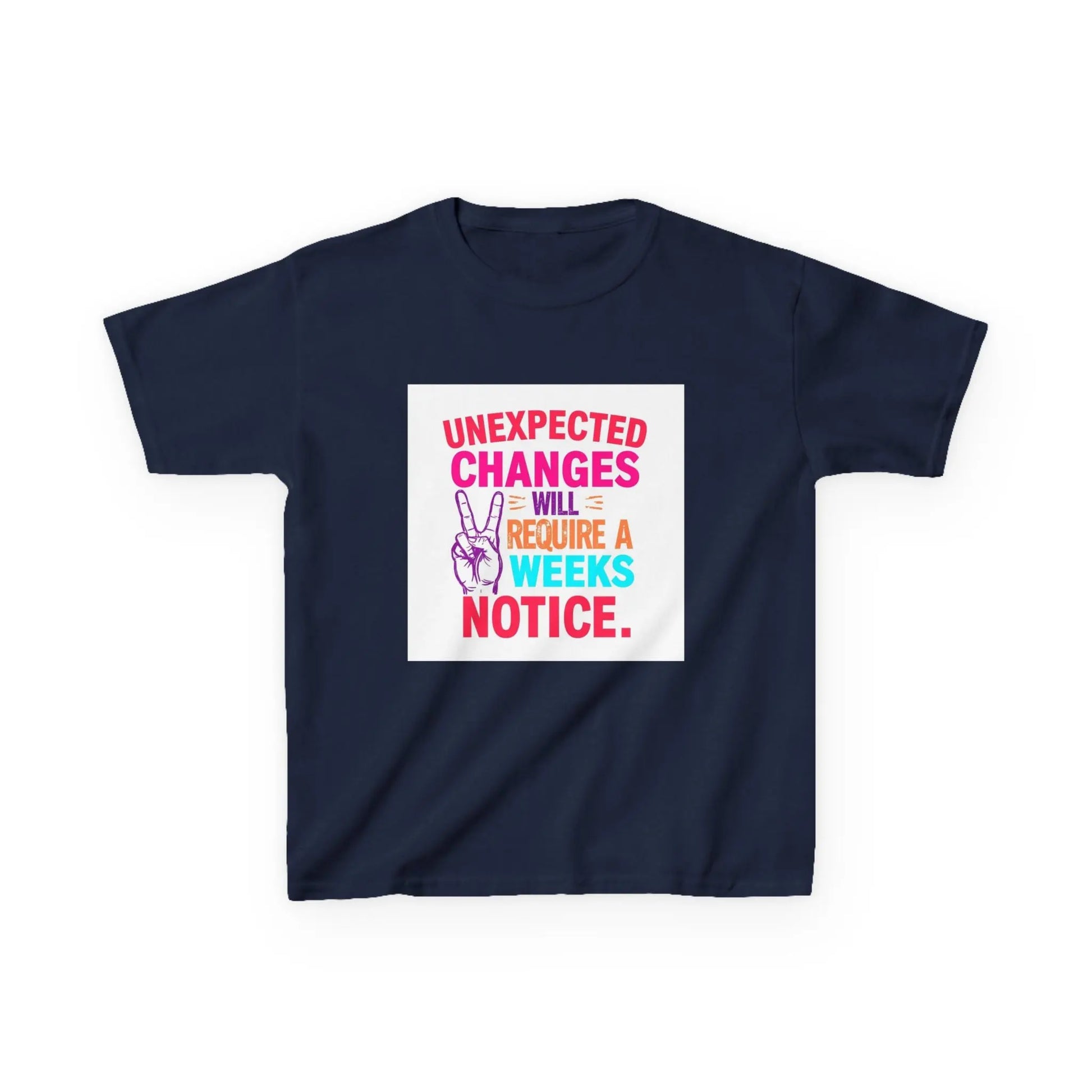 “Unexpected Changes Will Require A 2 Weeks Notice” - Kids Autism Awareness T-Shirt Printify
