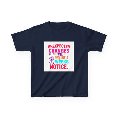 “Unexpected Changes Will Require A 2 Weeks Notice” - Kids Autism Awareness T-Shirt Printify