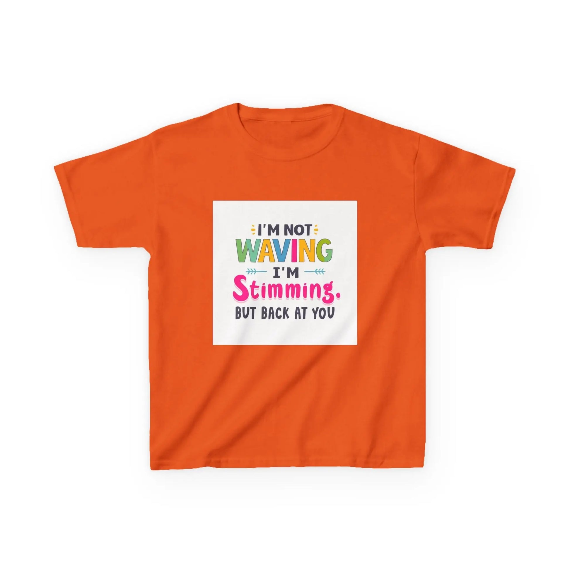 "I’m Not Waving I’m Stimming" - Kids Autism Awareness T-Shirt Printify