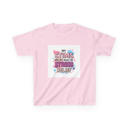 “My Stims Are My Built-In Stress Relief” - Kids Autism Awareness T-Shirt Printify