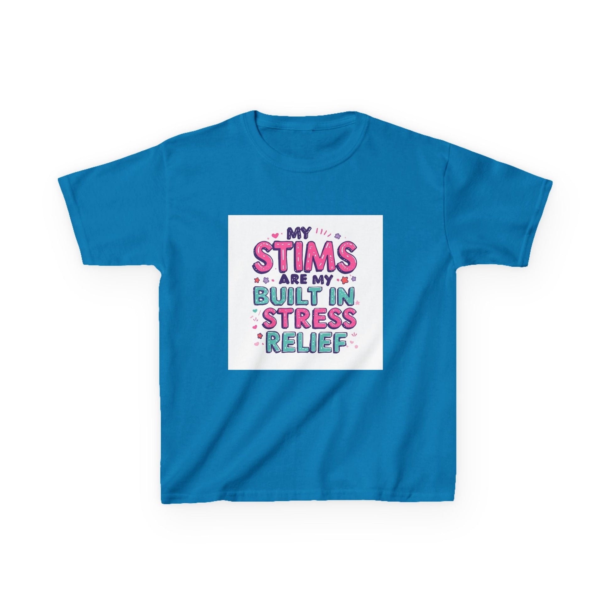 "My Stims Are My Built-In Stress Relief" - Kids Autism Awareness T-Shirt Printify