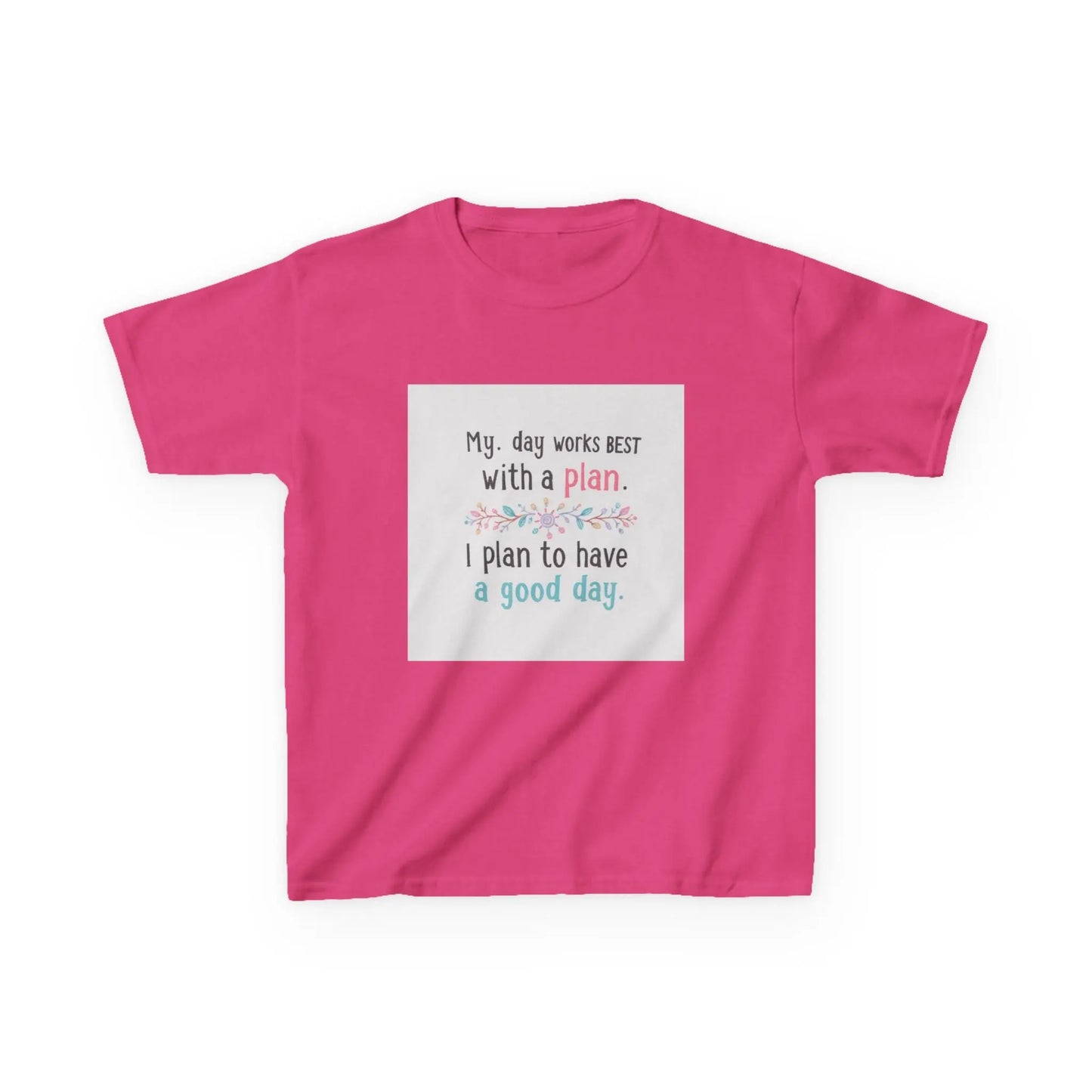 "My day works best with a plan. I plan to have a good day." - Kids Autism Awareness T-Shirt Printify