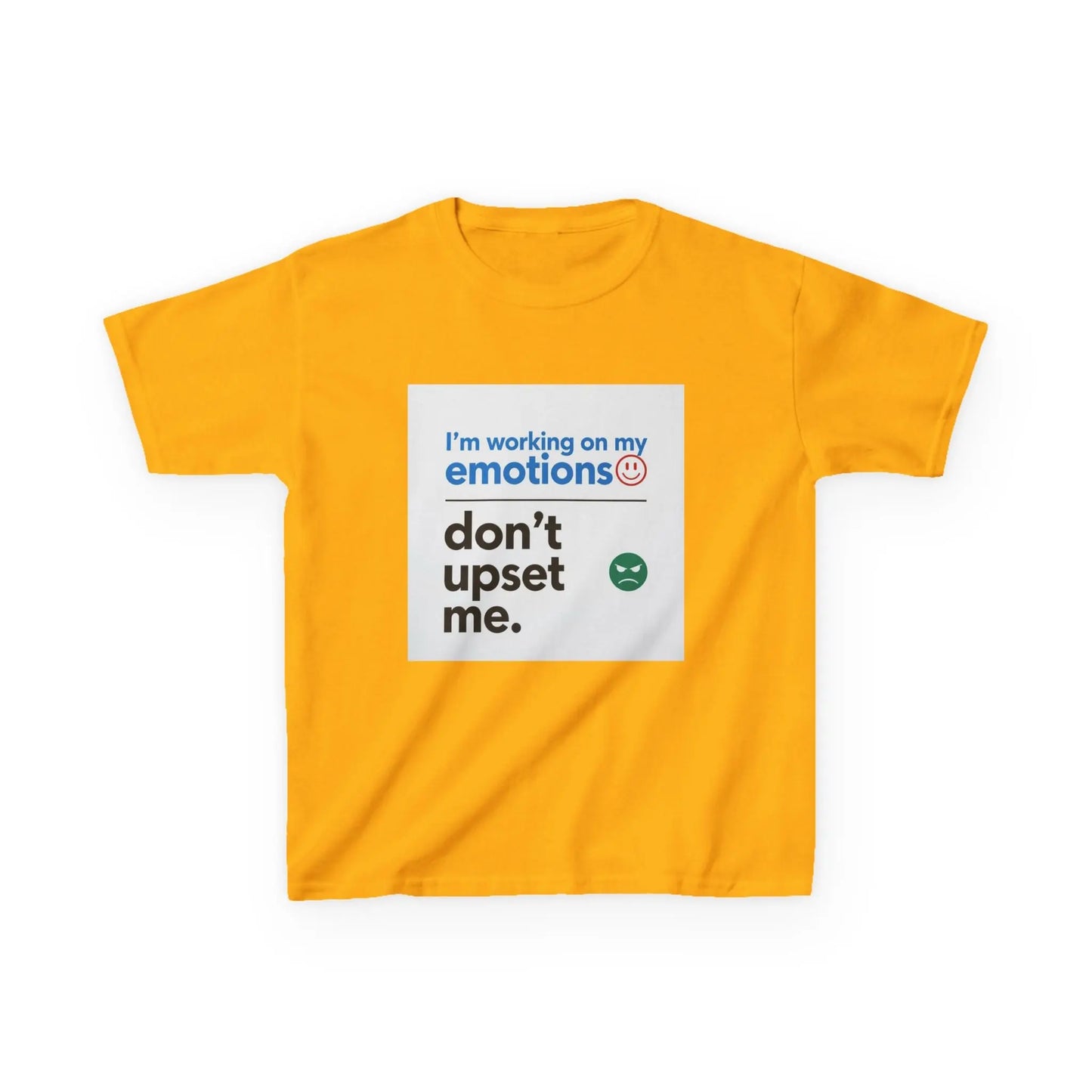 "I'm working on my emotions, don't upset me." - Kids Autism Awareness T-Shirt Printify