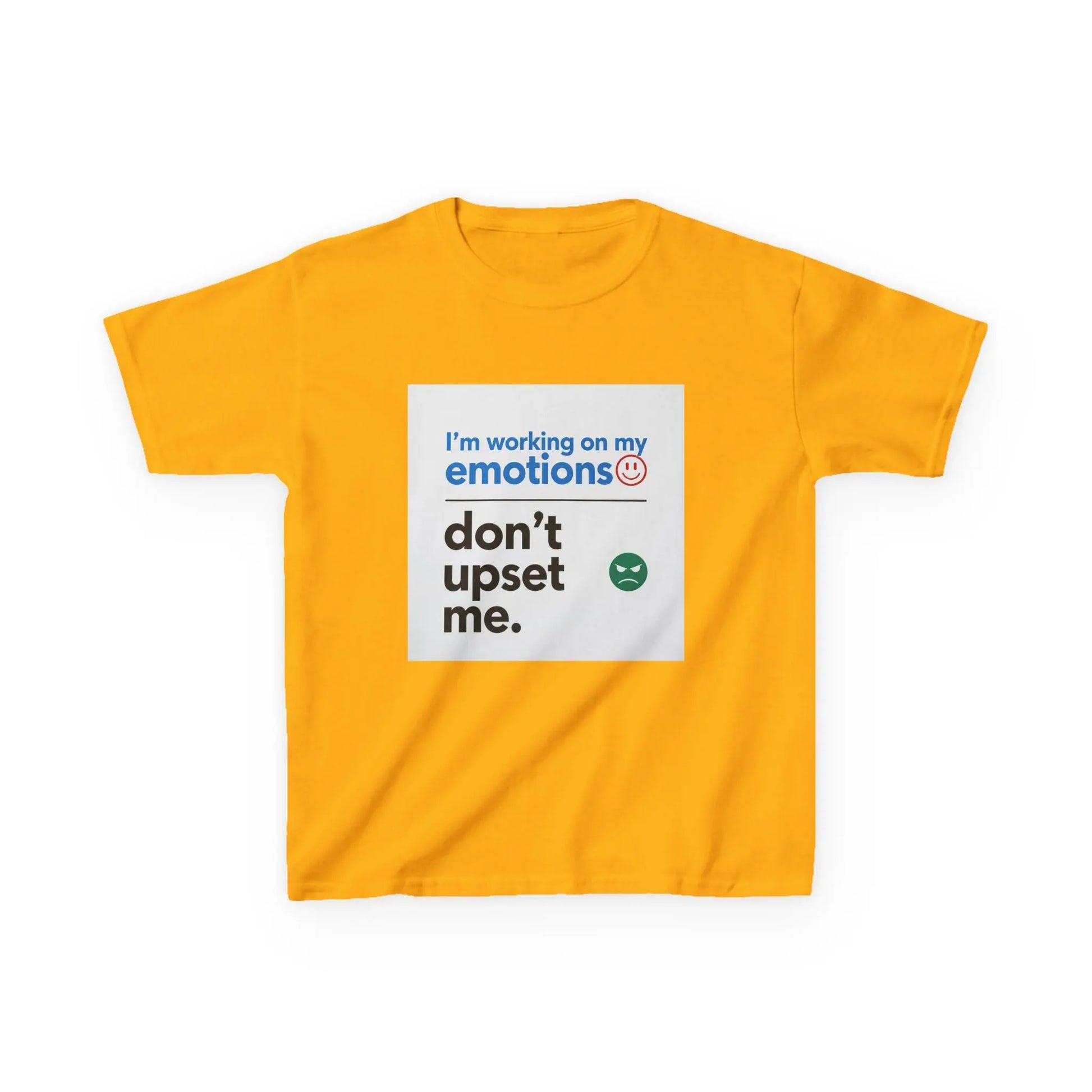 "I'm working on my emotions, don't upset me." - Kids Autism Awareness T-Shirt Printify