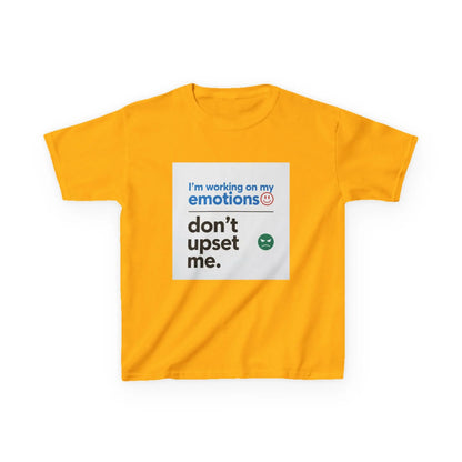 "I'm working on my emotions, don't upset me." - Kids Autism Awareness T-Shirt Printify