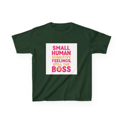 "Small Human Sensitive Feelings, Still the Boss" - Kids Autism Awareness T-Shirt Printify