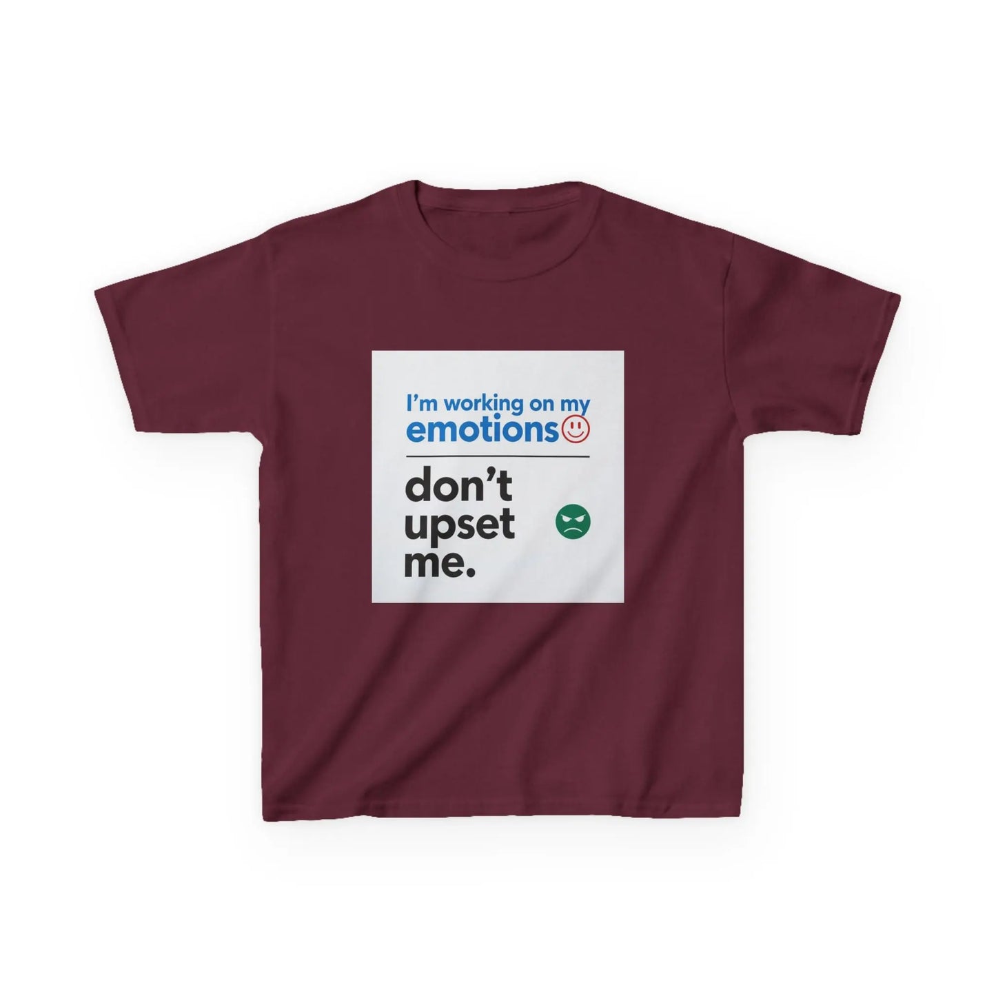 "I'm working on my emotions, don't upset me." - Kids Autism Awareness T-Shirt Printify