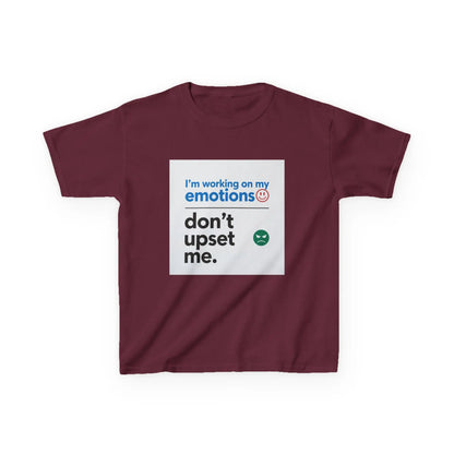 "I'm working on my emotions, don't upset me." - Kids Autism Awareness T-Shirt Printify