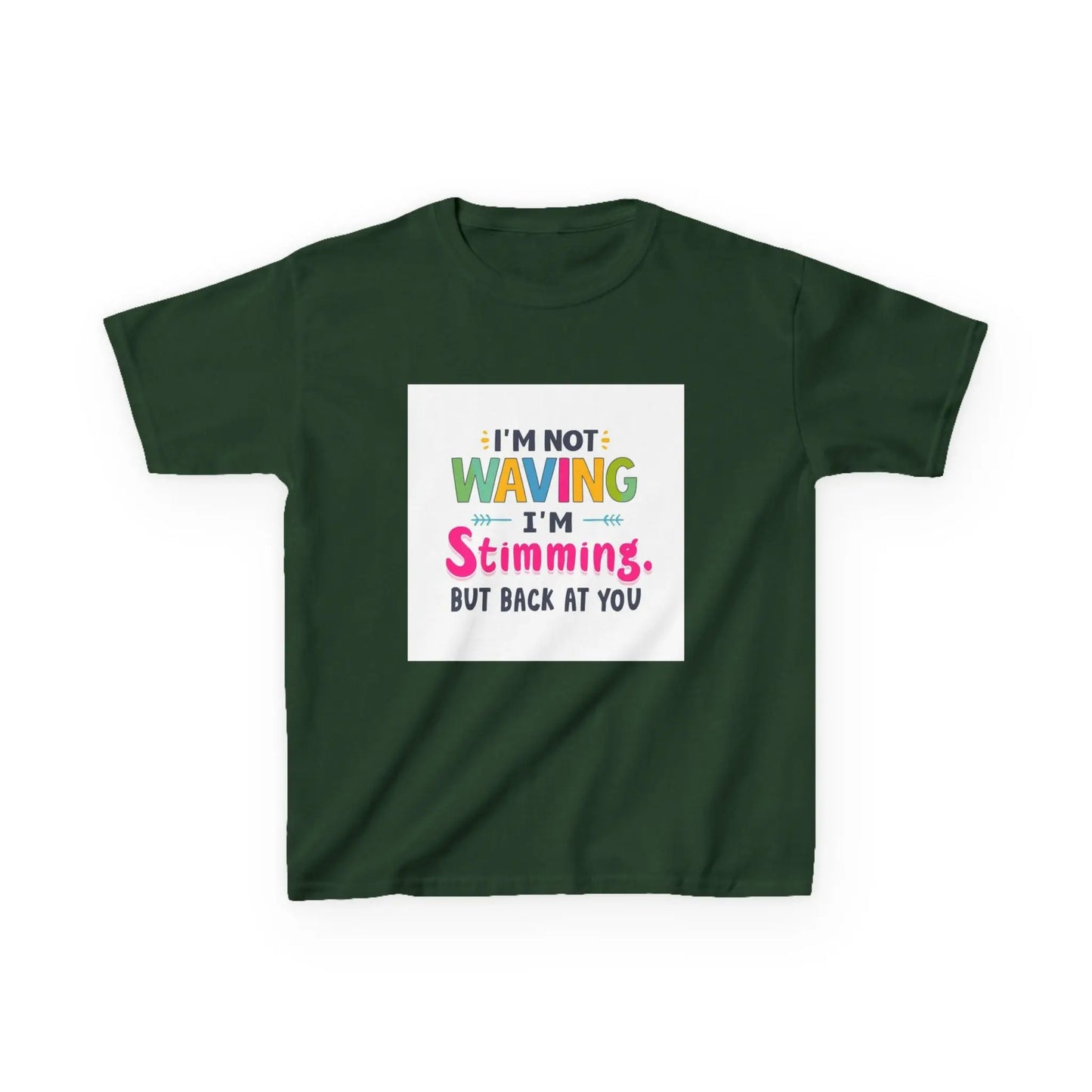 "I’m Not Waving I’m Stimming" - Kids Autism Awareness T-Shirt Printify