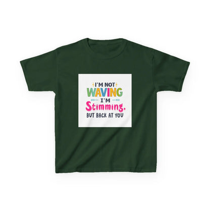 "I’m Not Waving I’m Stimming" - Kids Autism Awareness T-Shirt Printify