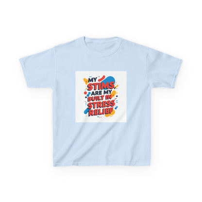 "My Stims Are My Built-in Stress Relief"- Kids Autism Awareness T-Shirt Printify