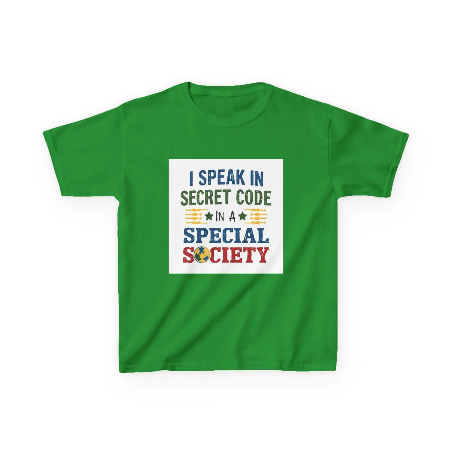 "I Speak in Secret Code" - Kids Autism Awareness T-Shirt Printify